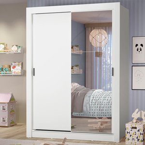 Guarda-roupa Infantil Madesa Theo 2 Portas de Correr com Espelho 4 Gavetas