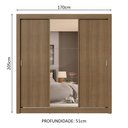Ver imagem 5 de Guarda-roupa Casal 3 Portas de Correr com Espelho 4 Gavetas Rustic Sublime Plus Madesa