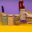 Ver imagem 4 de Pote de Vidro Hermético Redondo com Tampa Bambu - 1100ml