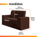Ver imagem 3 de Conjunto de Sofá 2 e 3 Lugares Leon Veludo Mamflex Marrom