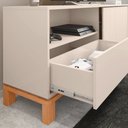 Ver imagem 4 de Bancada Átomo 150cm para Tv até 55 com Porta de Correr Ripada e Gaveta Mdp Off White/freijo G11 - Gr