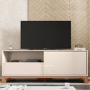 Ver imagem 5 de Bancada Átomo 150cm para Tv até 55 com Porta de Correr Ripada e Gaveta Mdp Off White/freijo G11 - Gr