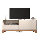 Ver imagem 3 de Bancada Átomo 150cm para Tv até 55 com Porta de Correr Ripada e Gaveta Mdp Off White/freijo G11 - Gr