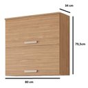 Ver imagem 3 de Armário Aéreo de Cozinha 100%mdf 80cm com 2 Portas Basculantes Bella Mgm Móveis Freijó