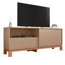 Ver imagem 2 de Rack para Tv até 55 Polegadas Mondrian 1 Porta 1 Gaveta Ripado 3d Sued/freijó - Caemmun