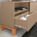 Ver imagem 3 de Rack para Tv até 55 Polegadas Mondrian 1 Porta 1 Gaveta Ripado 3d Sued/freijó - Caemmun