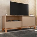 Ver imagem 1 de Rack para Tv até 55 Polegadas Mondrian 1 Porta 1 Gaveta Ripado 3d Sued/freijó - Caemmun
