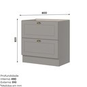 Ver imagem 3 de Balcão 80cm 100% MDF com 02 Gavetas Cinza Americana
