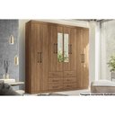 Ver imagem 1 de Guarda Roupa 8 Portas e 6 Gavetas C/ Espelho Liverpool Jatoba - Santos Andirá