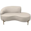 Ver imagem 6 de Sofá Curvo 02 Lugares 150cm Braço Direito Thommy Pés Ouro Fosco Linho Off White - Casaepoltrona