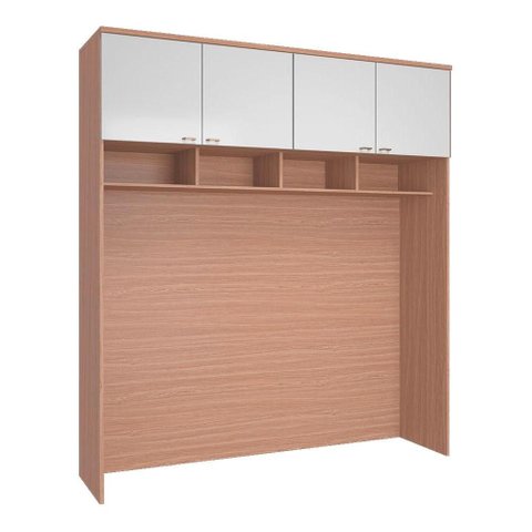 Guarda Roupa Modulado Ponte 4 Portas 2450x1730mm Setiba Plus Rimo Carvalho/branco