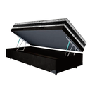 Ver imagem 1 de Cama Base Box Baú Solteiro Super Confort Suede Preto + Colchão Solteiro Super Confort D33 24x88x188