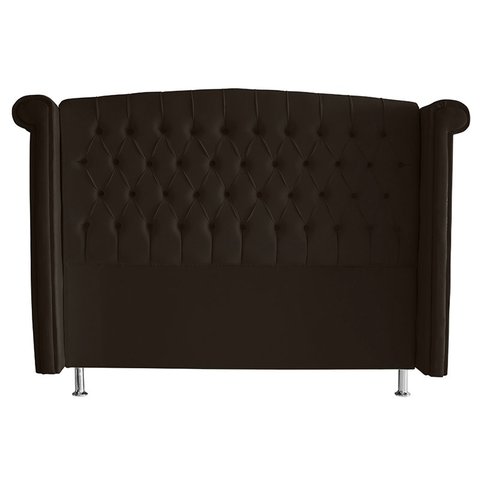 Cabeceira Cama Box Casal Queen 160 cm Malibu Suede Marrom Dimazza Móveis