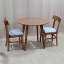 Ver imagem 7 de Mesa de Jantar Redonda de Madeira de 90cm na Cor Freijó