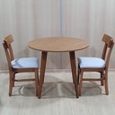 Ver imagem 6 de Mesa de Jantar Redonda de Madeira de 90cm na Cor Freijó