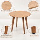 Ver imagem 3 de Mesa de Jantar Redonda de Madeira de 90cm na Cor Freijó