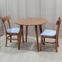 Ver mais imagens de Mesa de Jantar Redonda de Madeira de 90cm na Cor Freijó