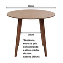 Ver imagem 5 de Mesa de Jantar Redonda de Madeira de 90cm na Cor Freijó