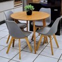 Ver imagem 4 de Mesa de Jantar Redonda de Madeira de 90cm na Cor Freijó