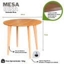 Ver imagem 2 de Mesa de Jantar Redonda de Madeira de 90cm na Cor Freijó