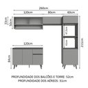 Ver imagem 4 de Armário de Cozinha Completa 260cm Cinza Nice Madesa 09