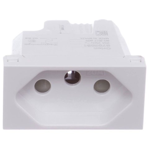 Módulo Tomada 2 Pinos + Terra 20 Amperes 250 Volts Branco Orion - S70203104 - Schneider Modulo Tomad