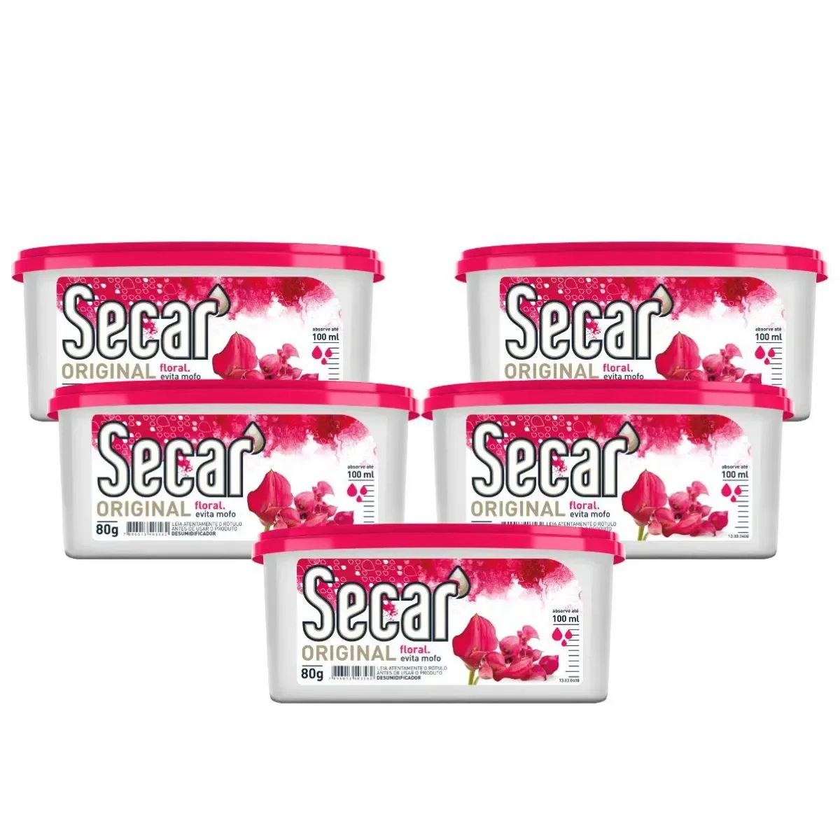 Kit 5 Anti Mofo Secar Original Floral 80g