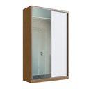 Ver imagem 1 de Guarda Roupa Solteiro 1 Espelho 2 Portas 3 Gavetas Freijó Natural Branco 147x59,8x235cm Rc 2004