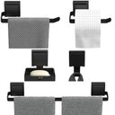 Ver imagem 1 de Kit Acessórios de Banheiro com Ventosa Preto 5 Peças F.max