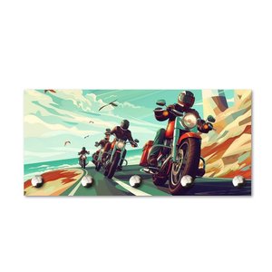 Porta Chaves Decorativo de Parede - Motos na Estrada