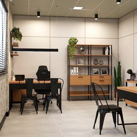 Conjunto Industrial p/ Escritório Completo 7 Peças 100% MDF