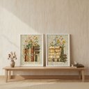 Ver imagem 3 de Kit 2 Quadros Livros com Flores Vintage 24x18cm Mold Preta
