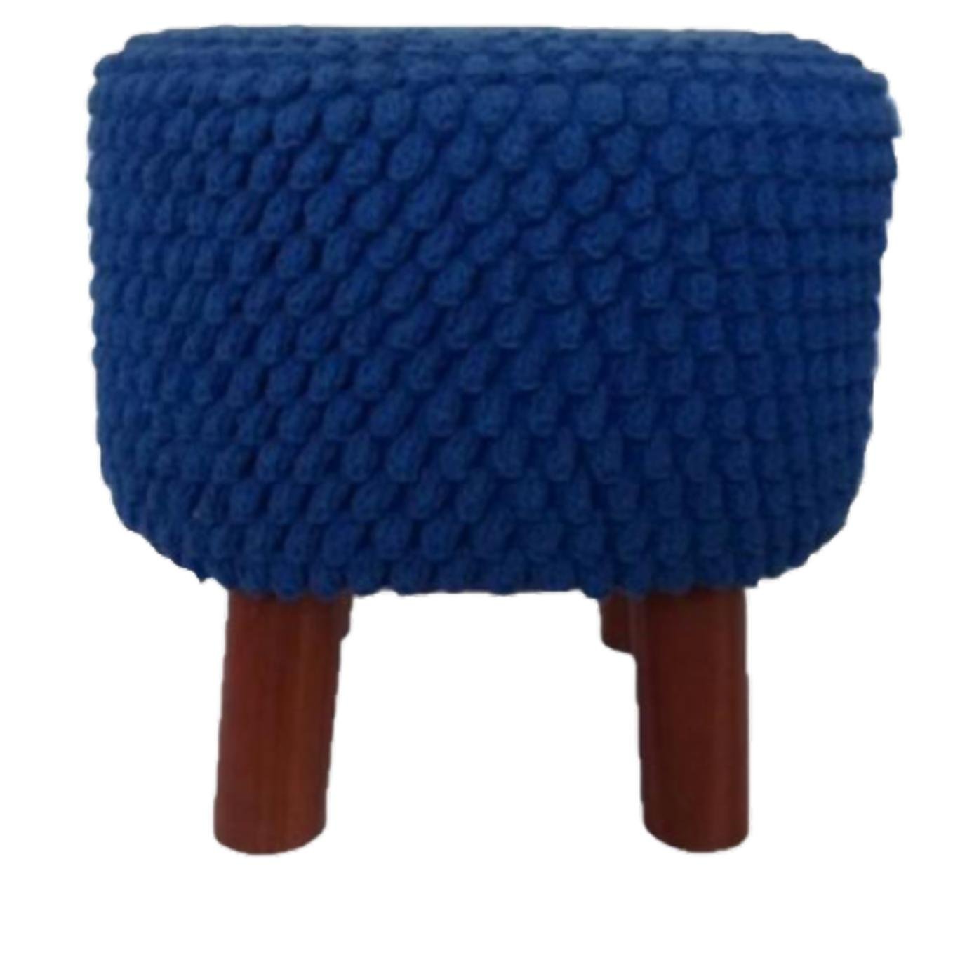 Puff Croche Azul 38x38cm Lé Crochet