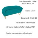 Ver imagem 2 de Namoradeira Poltrona Decorativa Luana Suede Azul Turquesa com Base Dourada - Fm