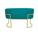 Ver imagem 5 de Namoradeira Poltrona Decorativa Luana Suede Azul Turquesa com Base Dourada - Fm