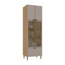 Ver imagem 7 de Paneleiro Cristaleira Vitra 4 Portas MDP-MDF 70cm Freijo e Mocca Luciane Móveis