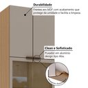 Ver imagem 3 de Paneleiro Cristaleira Vitra 4 Portas MDP-MDF 70cm Freijo e Mocca Luciane Móveis