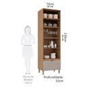 Ver mais imagens de Paneleiro Cristaleira Vitra 4 Portas MDP-MDF 70cm Freijo e Mocca Luciane Móveis