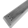 Ralo Linear Inox Polido 80cm X 5cm Perfurado Bolinha com Coletor Cinza Saídas 40mm com Tela (5cm X 8 - 3