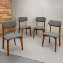 Ver imagem 1 de Kit 4 Cadeiras Maya Revestida em Linho Ergônomica Design Delicado & Versátil