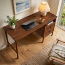 Ver imagem 6 de Mesa Home Office 150 cm Moderna Escritório Madeira Castanho Bossa Idimex