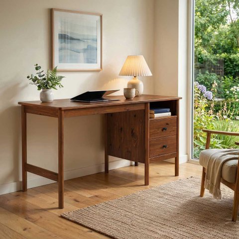Mesa Home Office 150 cm Moderna Escritório Madeira Castanho Bossa Idimex