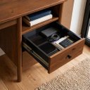 Ver imagem 5 de Mesa Home Office 150 cm Moderna Escritório Madeira Castanho Bossa Idimex