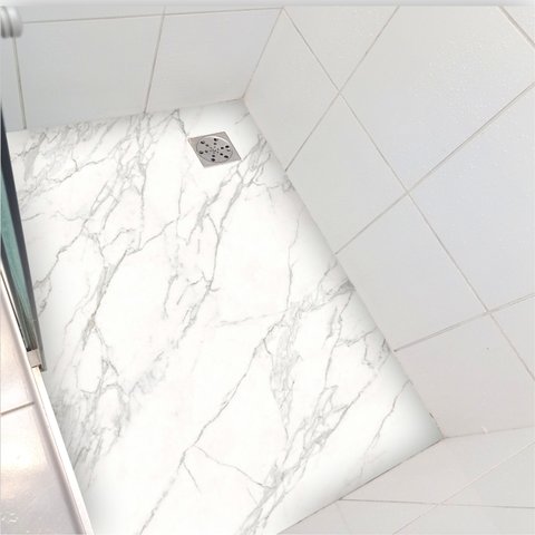 Piso box vinil antiderrapante mármore carrara - 1,20 x 0,80 metros