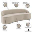 Ver imagem 3 de Sofá 4 Lugares para Sala de Estar Living 230cm Theo D06 Veludo Creme - Mpozenato
