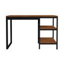 Ver imagem 2 de Mesa Home Office Slim Canela Prateleiras Mdf Aço Minimalista