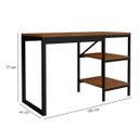 Ver imagem 4 de Mesa Home Office Slim Canela Prateleiras Mdf Aço Minimalista