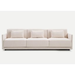 Sofá 3 Lugares King Size Revestimento em Sarja Branco, 2,52m - 1