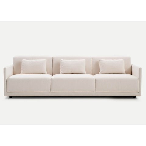 Sofá 3 Lugares King Size Revestimento em Sarja Branco, 2,52m