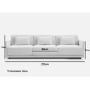 Ver imagem 2 de Sofá 3 Lugares King Size Revestimento em Sarja Branco, 2,52m